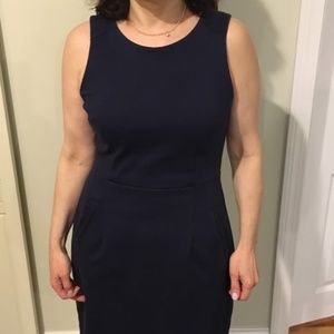 Navy Blue Sheath Style Dress